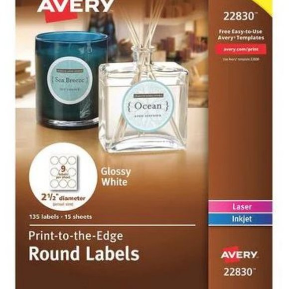 Avery | Office | Avery 2283 White Round Glossy Labels | Poshmark